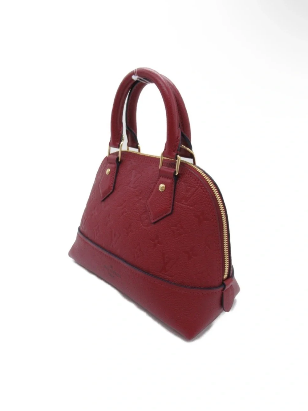 AUTHENTIC Louis Vuitton Red Monogram Empreinte Alma BB Satchel